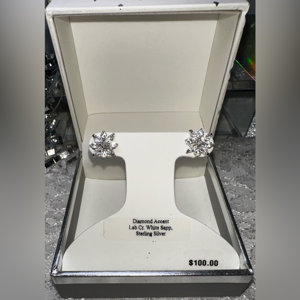 Sterling Silver Diamond Accent Earrings